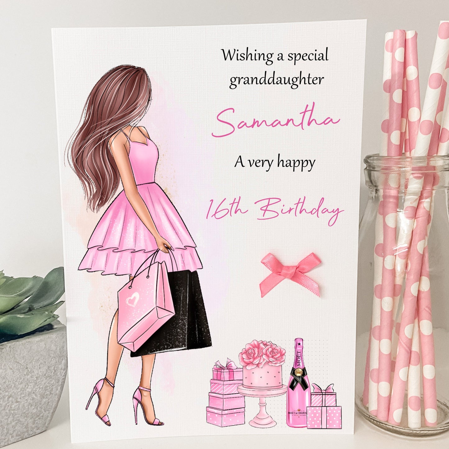 Personalised Female Girl Birthday Card