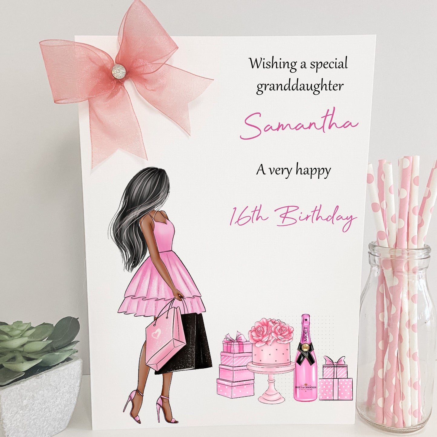 Personalised Female Girl Birthday Card