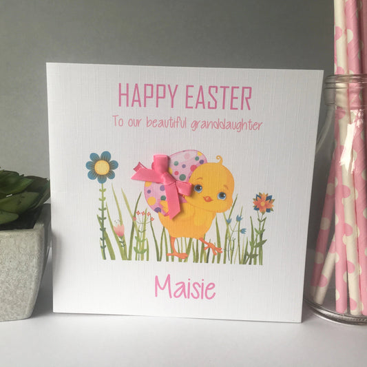 Personalised Easter Card Easter Chick