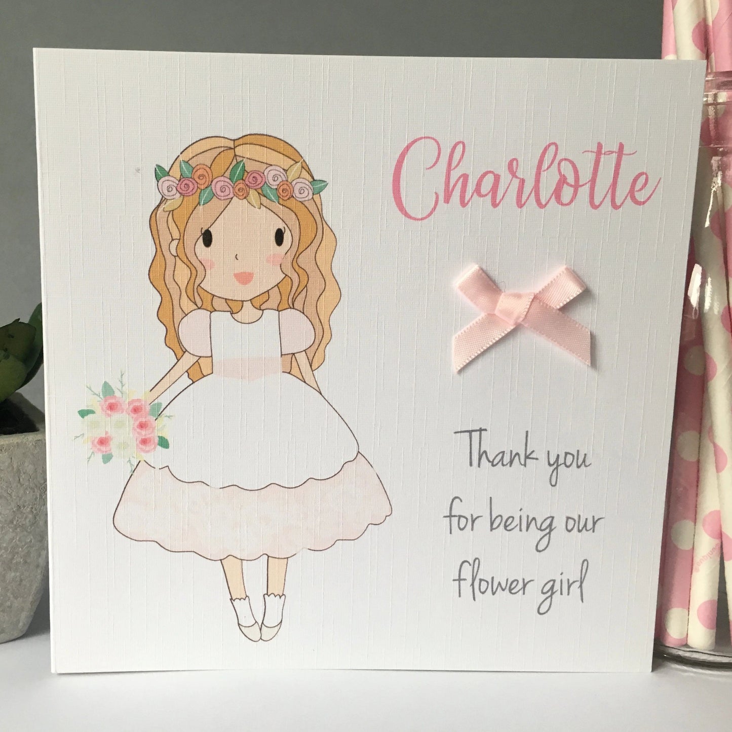 Personalised Wedding Card Thank You For Being Our Flower Girl