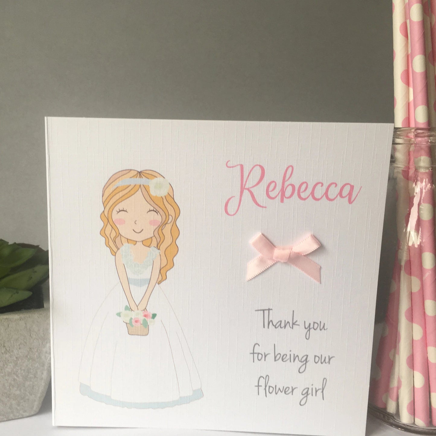 Personalised Wedding Card Thank You For Being Our Flower Girl