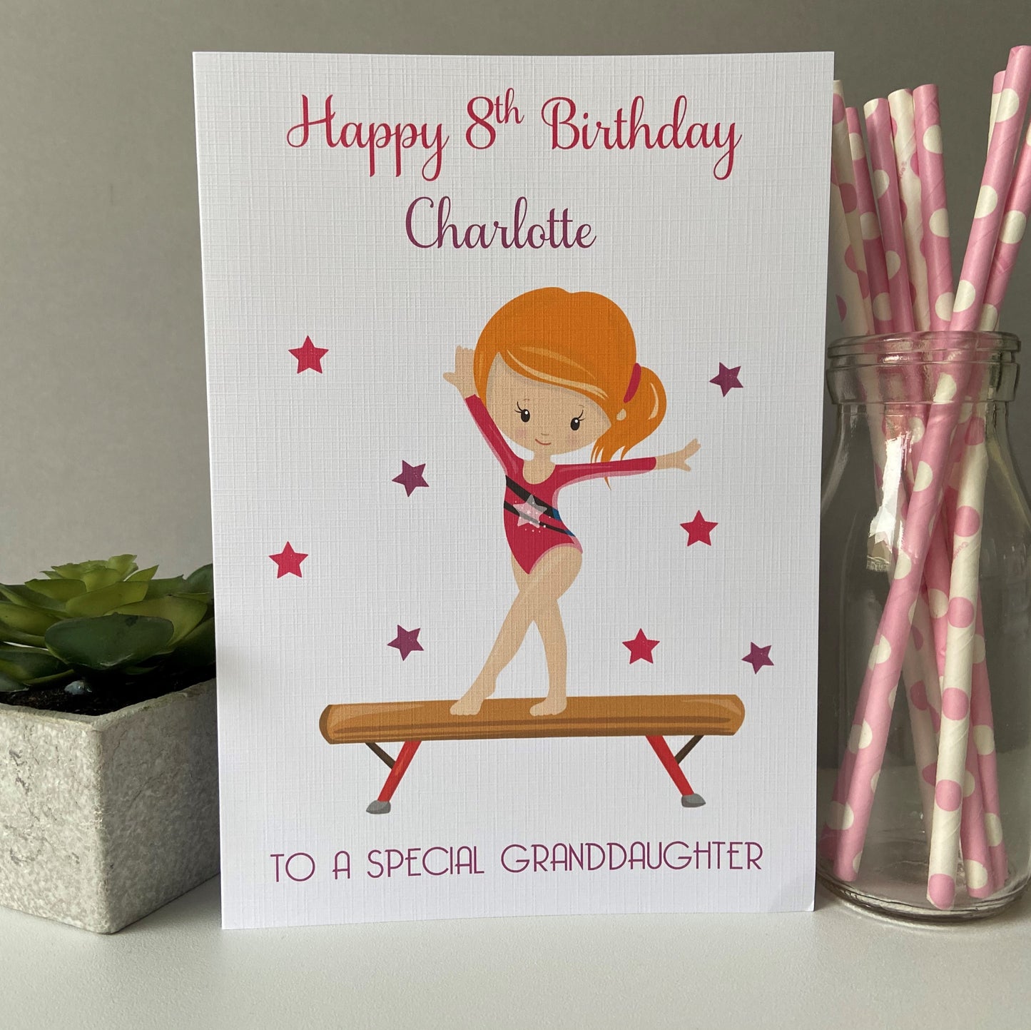 Personalised Birthday Card Gymnastics Girl