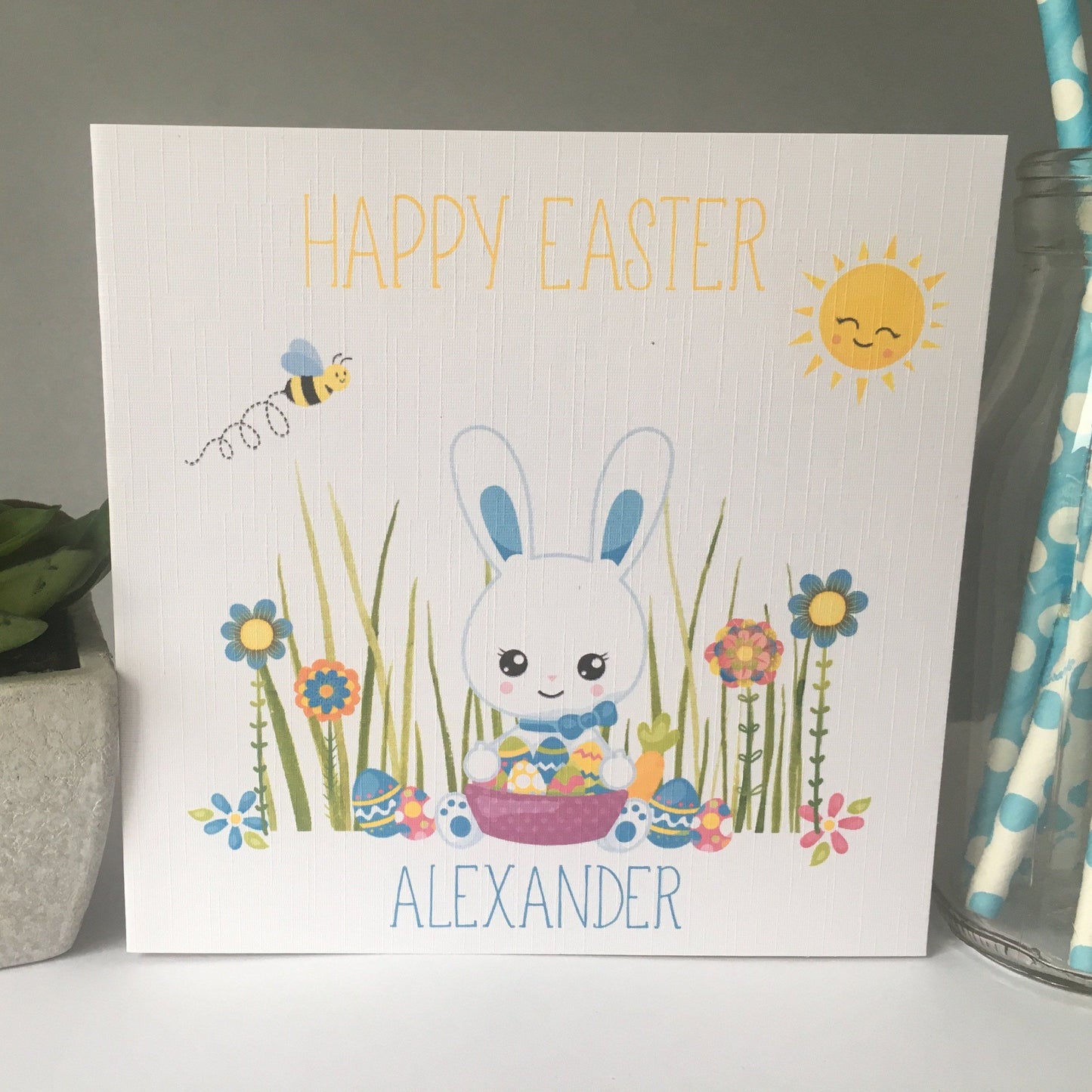 Personalised Easter Card Easter Bunny