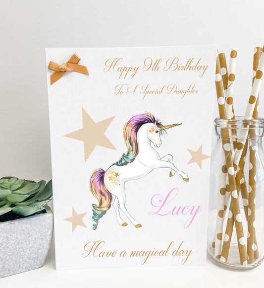 Personalised Birthday Card Unicorn