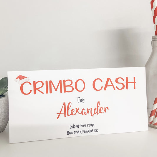 Personalised Christmas Gift Wallet Crimbo Cash