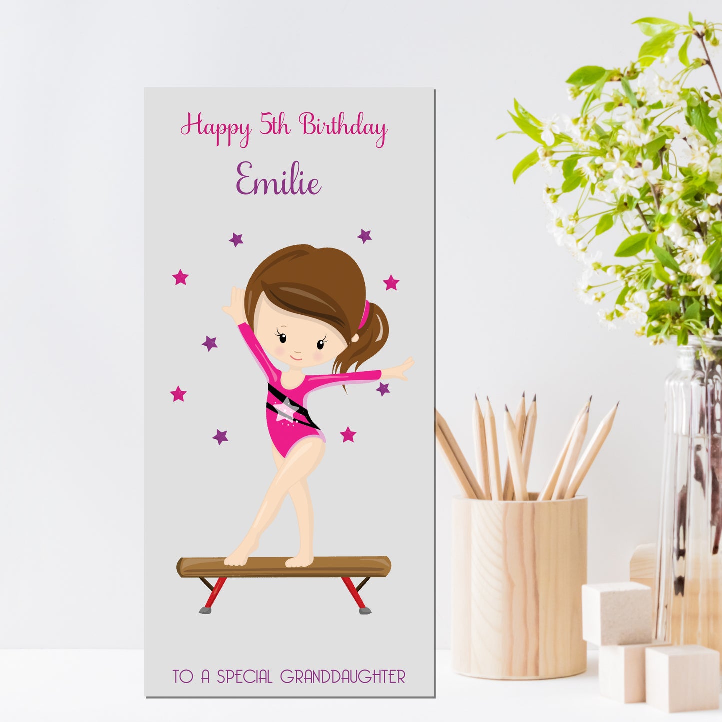 Personalised Birthday Card Money Gift Wallet Voucher Gymnastics Girl