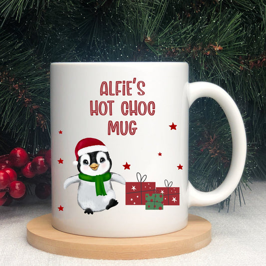 Personalised Penguin Christmas Mug