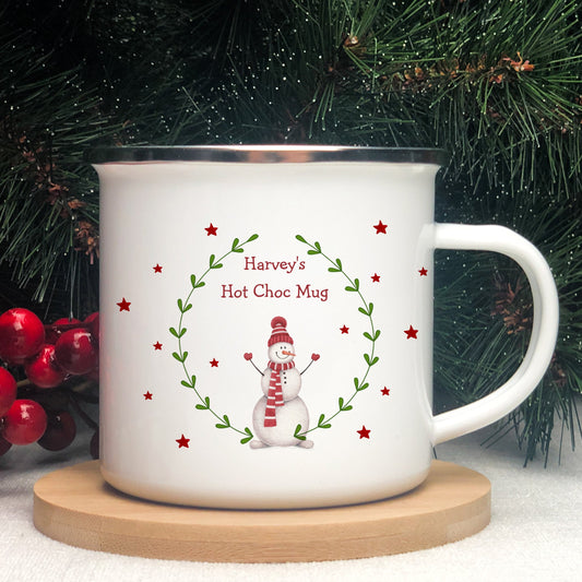 Personalised Snowman Christmas Mug
