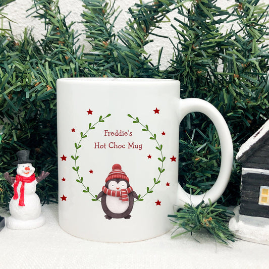 Personalised Penguin Christmas Mug