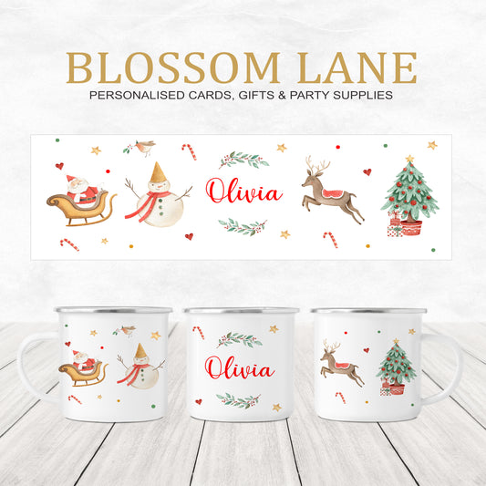 Personalised Santa Snowman Christmas Mug