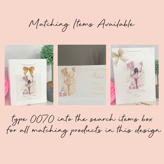 Personalised Birthday Gift Wallet Girl with Balloons