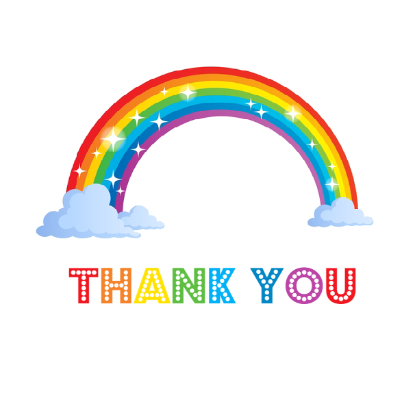 Thank You Colourful Rainbow Stickers