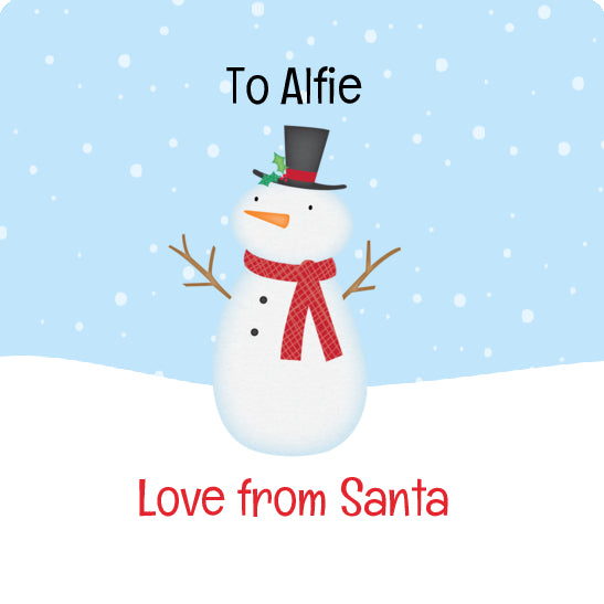 Personalised Snowman Christmas Stickers