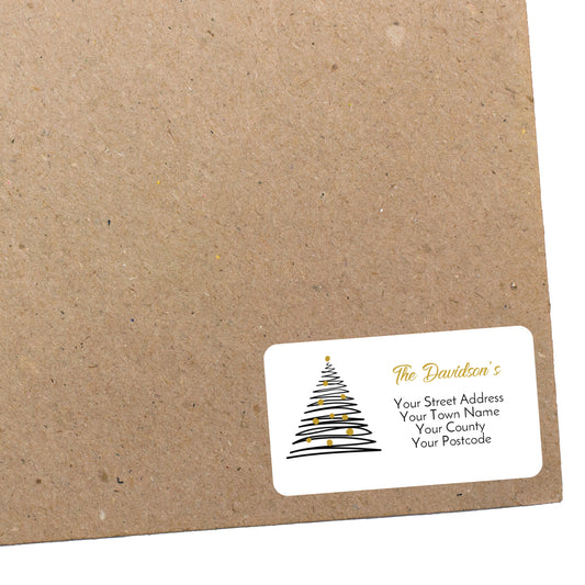 Personalised Christmas Return Address Label Stickers for Cards