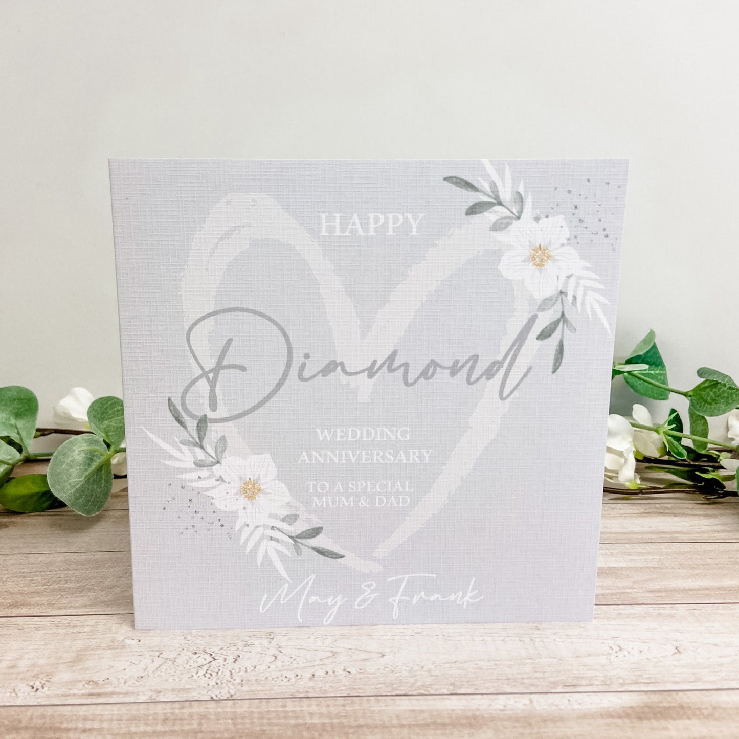 Personalised Congratulations Wedding Anniversary Card Diamond, Silver, Pearl