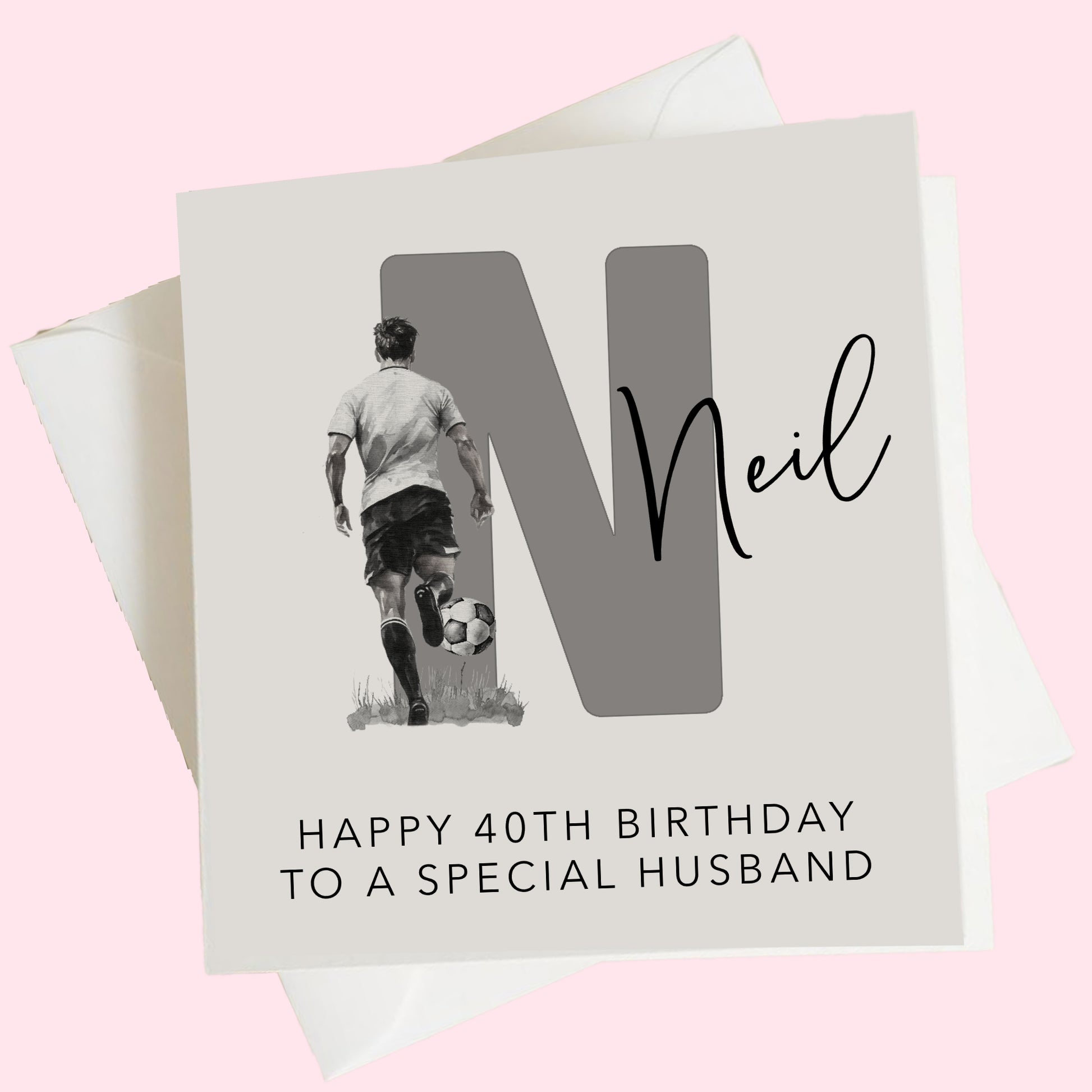 a birthday card with a picture of a man holding a soccer ball