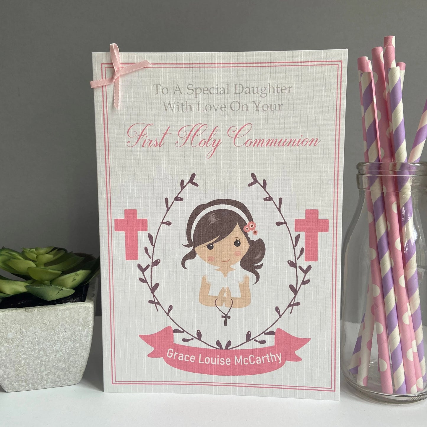 Personalised Handmade Firsty Holy Communion Card - 2 Size Options