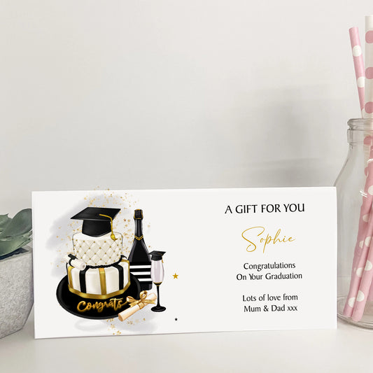 Personalised Money Wallet, Graduation Money Holder, Congratulations Money Card, Well Done Gift