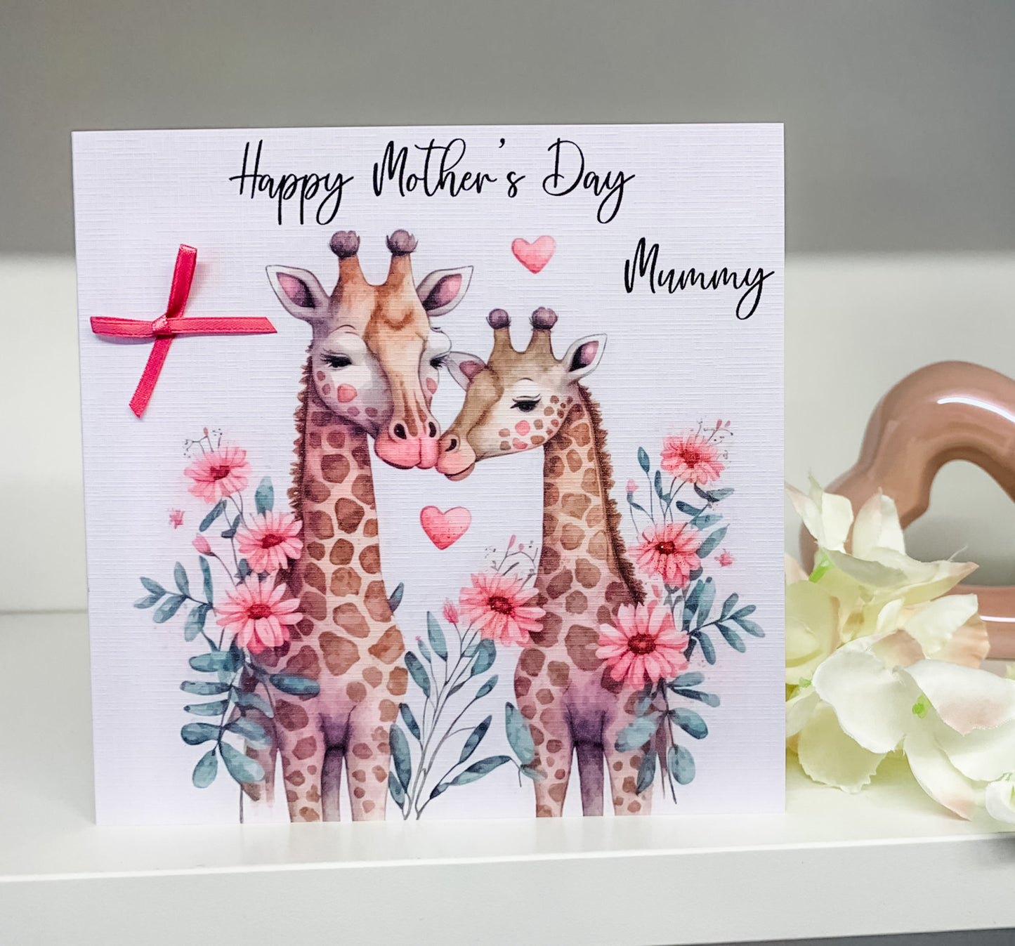 Personalised Mother's Day Card Giraffe