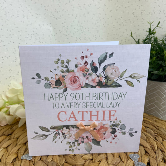 Personalised Birthday Card Floral Spray