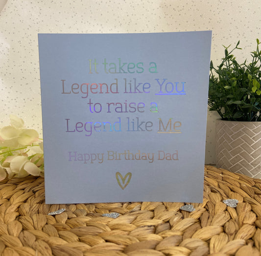 Personalised Foil Birthday Card Blue Background