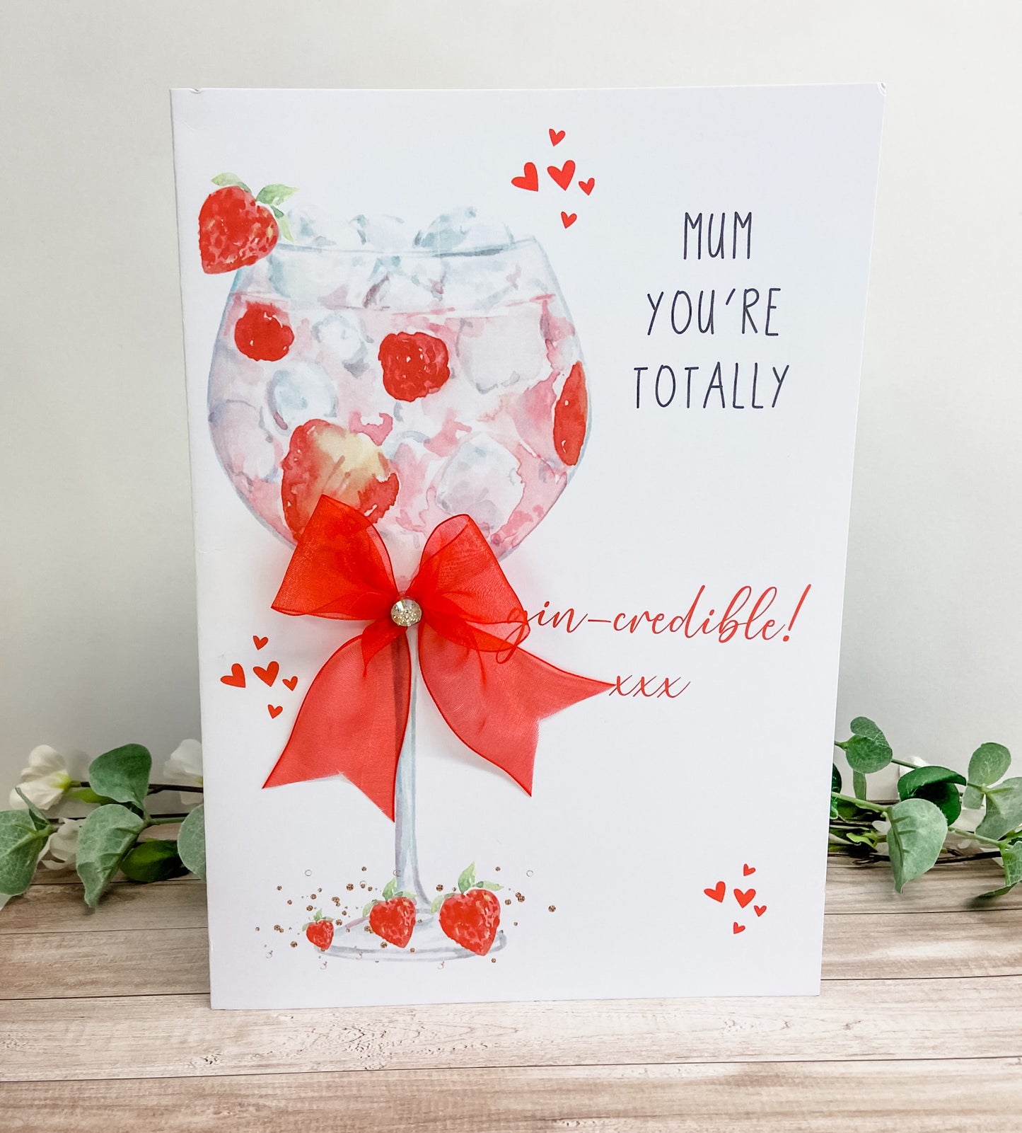 Personalised Mother's Day Card Strawberry Gin Cocktail Gin Credible