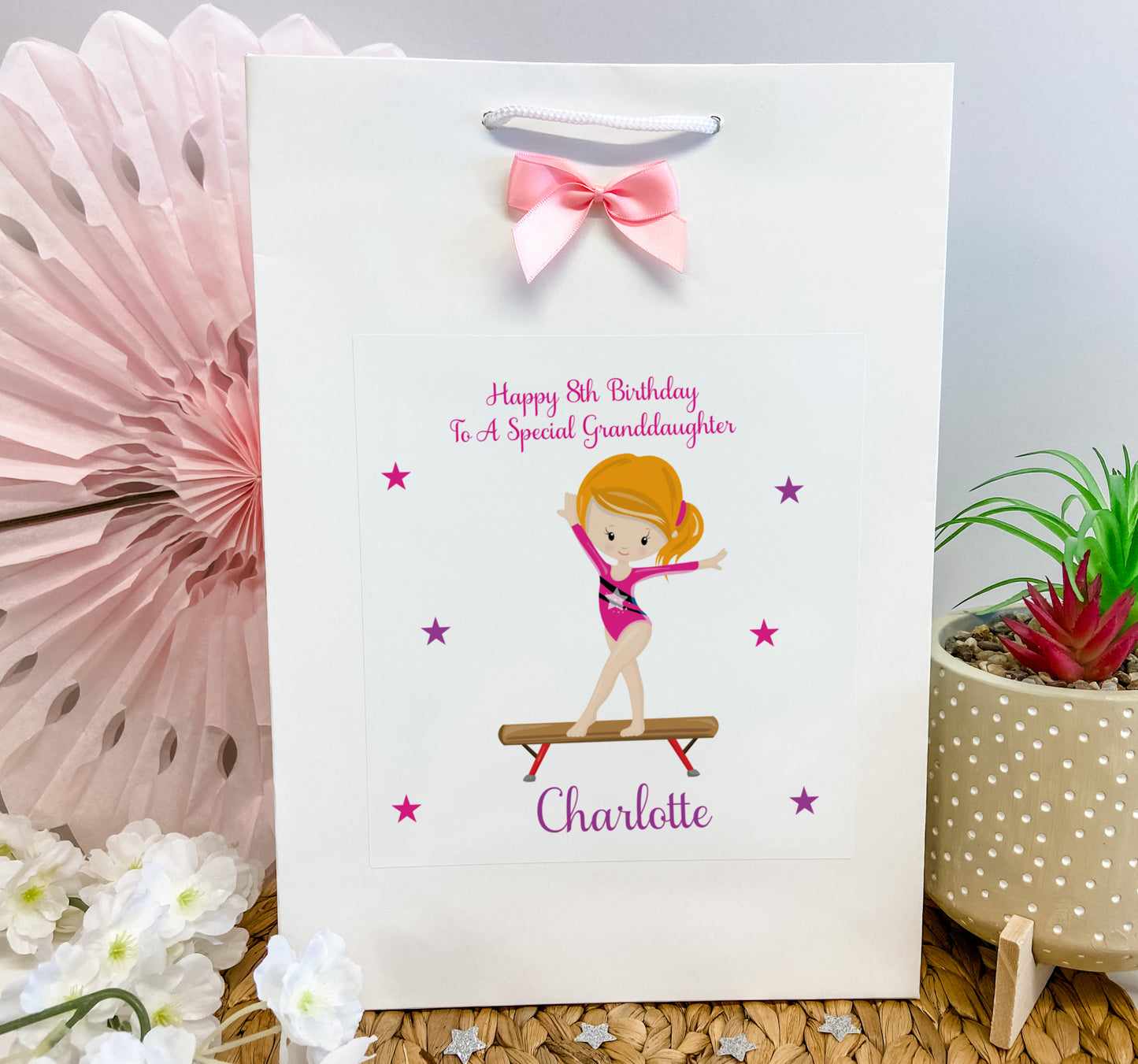 Personalised Girls Birthday Gift Bag Gymnastics
