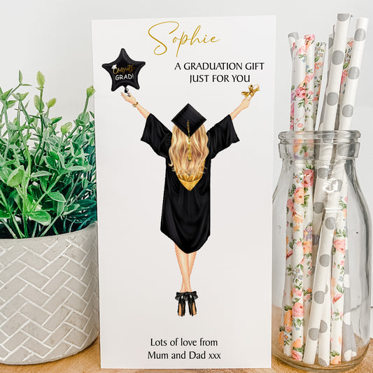 Personalised Female Graduation Card Money Gift Wallet
