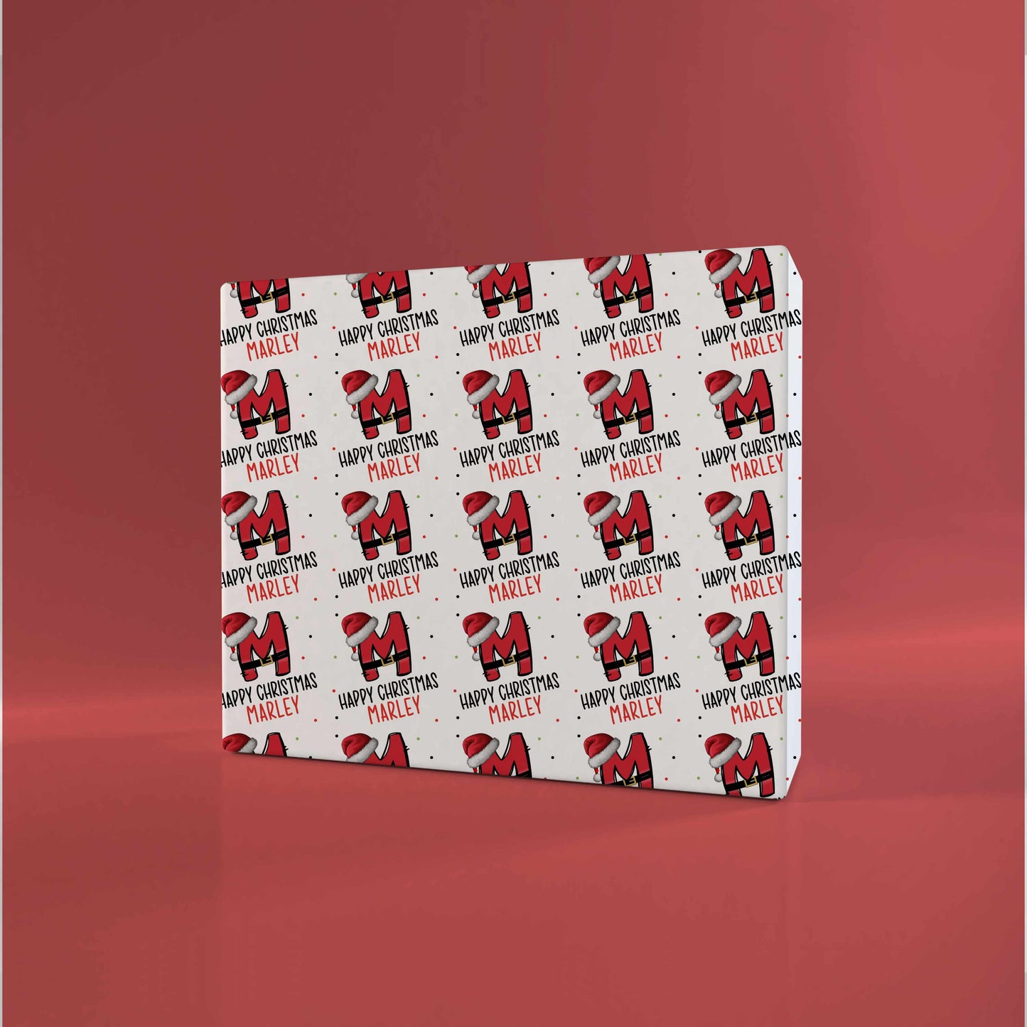 Personalised Christmas Wrapping Paper Santa Initial
