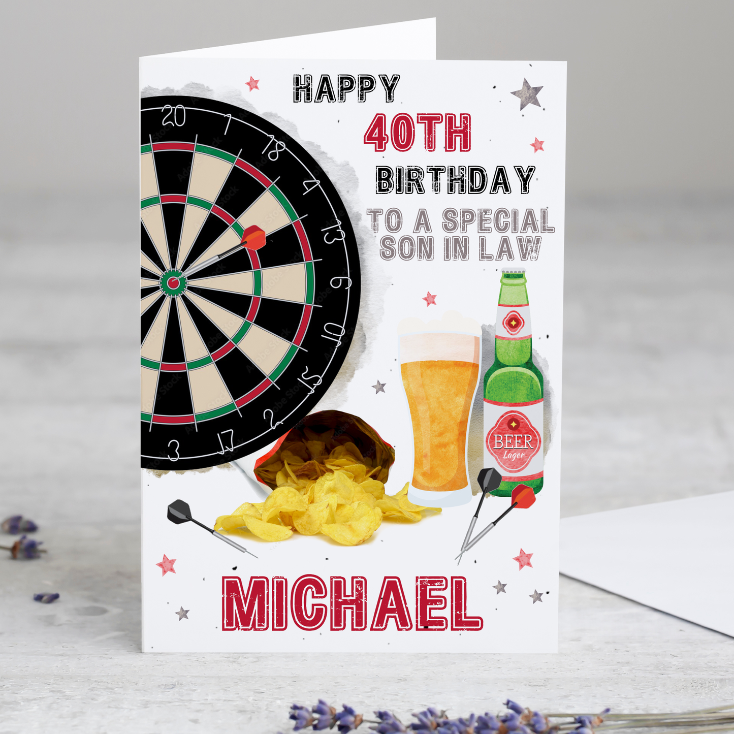 Personalised Birthday Card Darts