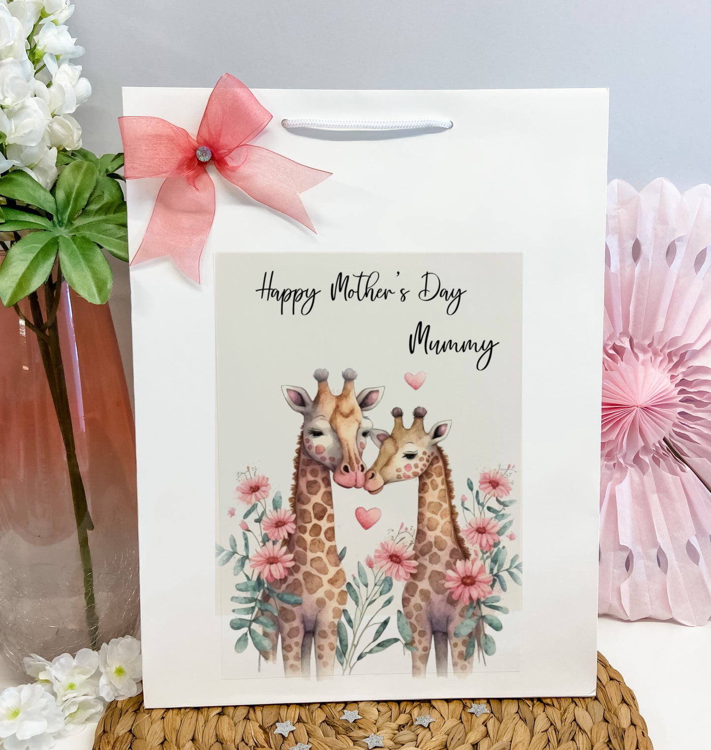 Personalised Mother's Day Gift Bag Giraffe