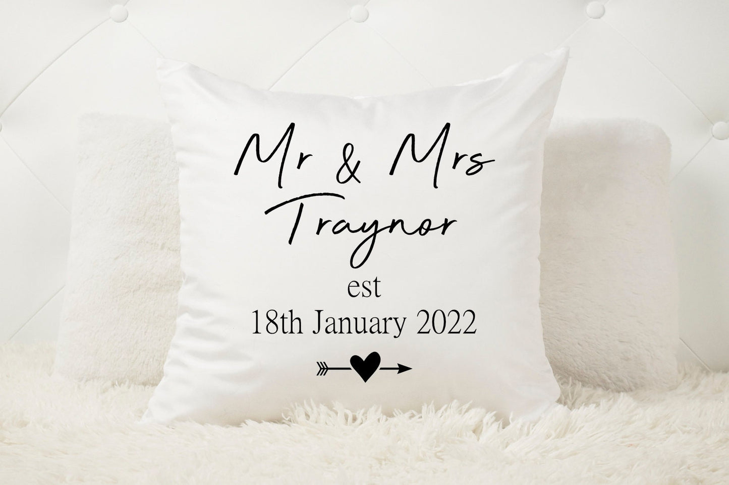 Personlaised Newlyweds Cushion Mr & Mrs, Mrs & Mrs, Mr & Mr