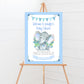Custom Baby Shower Welcome Sign Blue Elephant Boy Decorations For Personalised Party Digital or Printed