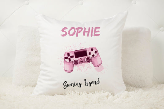 Personalised Cushion Cover Gaming Legend Gift - 3 Colour Options