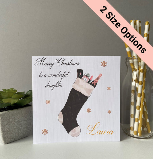 Personalised Handmade Christmas Card Stocking