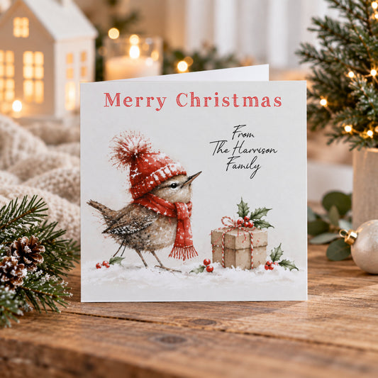 Personalised Christmas Card Pack – Robin Christmas Cards – Set of 3 Watercolour Designs