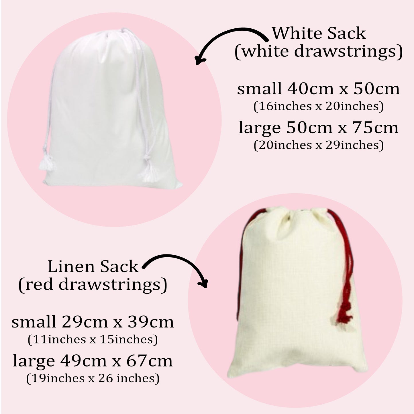 Personalised Christmas Santa Gift Sack – Red Initial & Santa Claus Design – Custom Name Christmas Sack for Kids