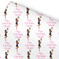a repeating pattern of a woman holding flowers, with the text "Happy 30th Birthday Charlotte" written above each woman.