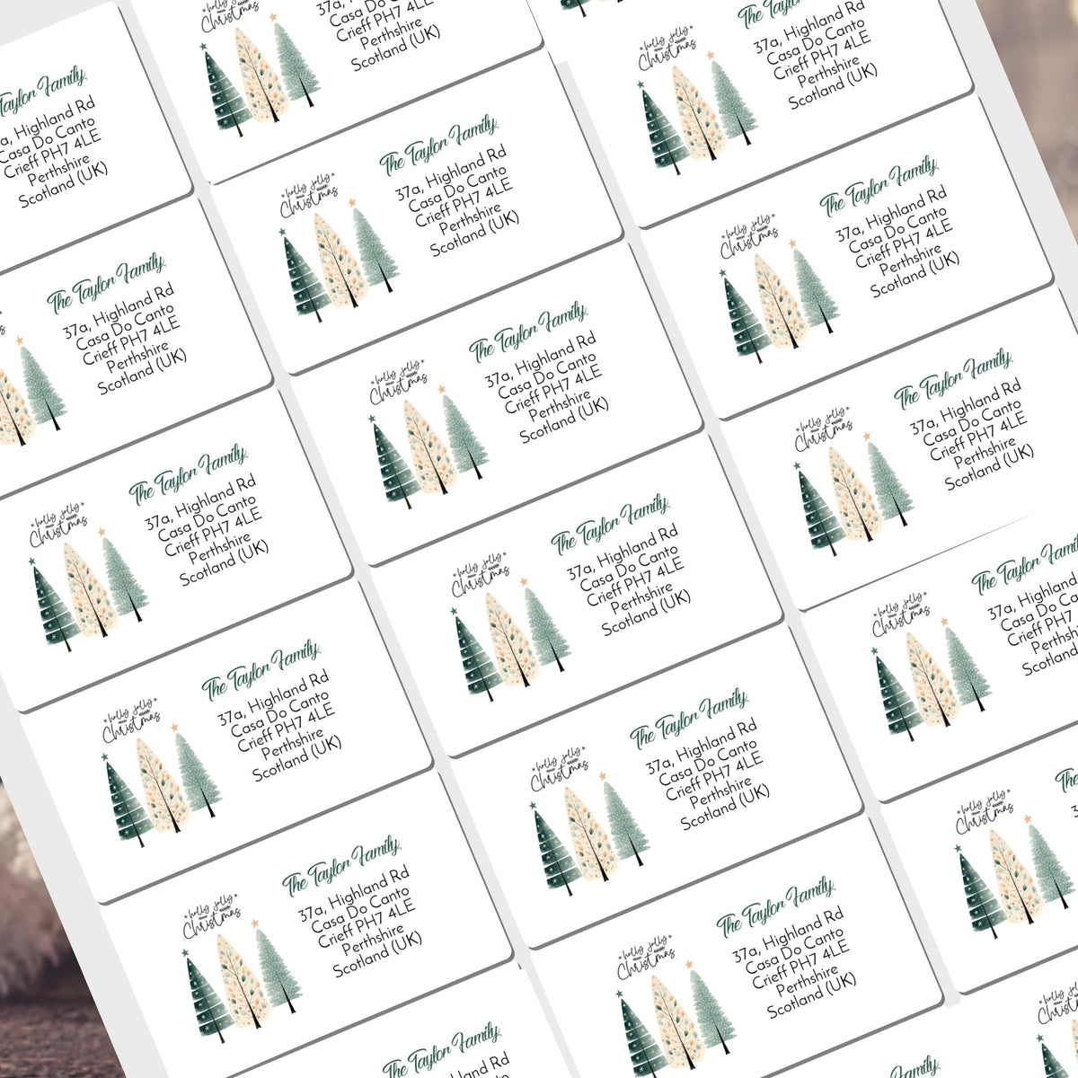 Christmas Address Labels rectangle personalised Christmas stickers business stickers