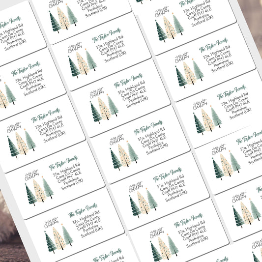 Christmas Address Labels rectangle personalised Christmas stickers business stickers