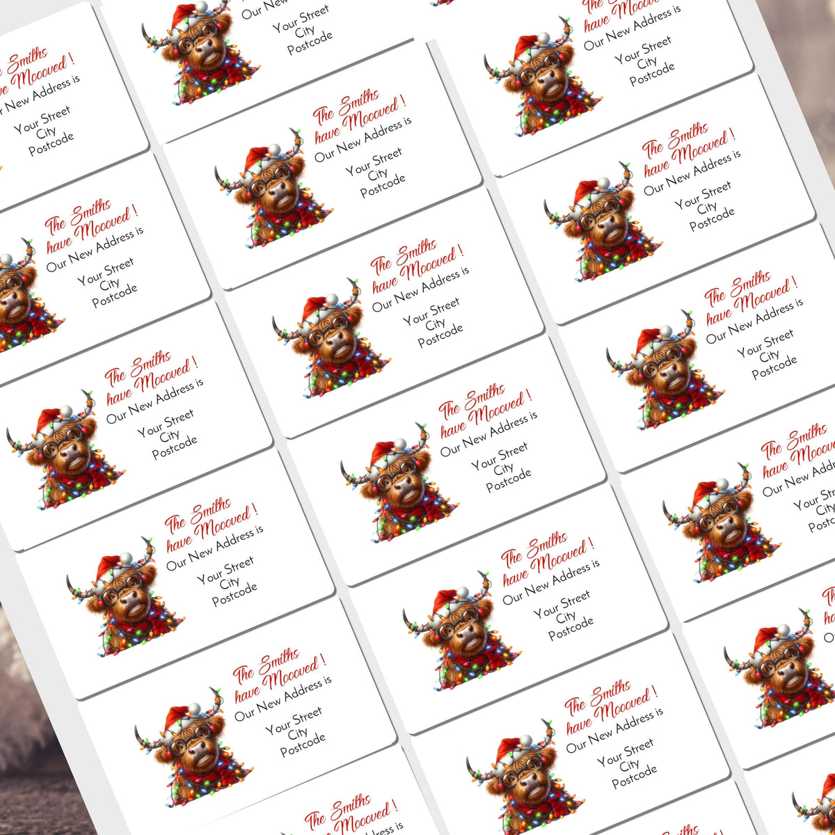 Christmas Address Labels rectangle personalised Christmas stickers business stickers