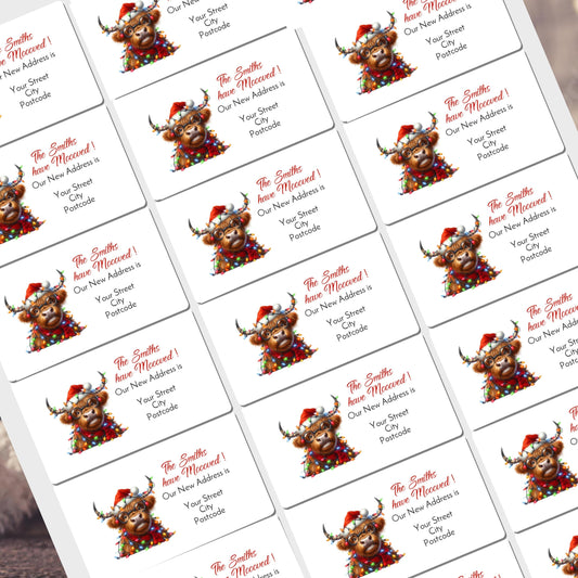 Christmas Address Labels rectangle personalised Christmas stickers business stickers
