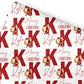 Christmas Wrapping Paper, Initial Christmas Gift Wrap
