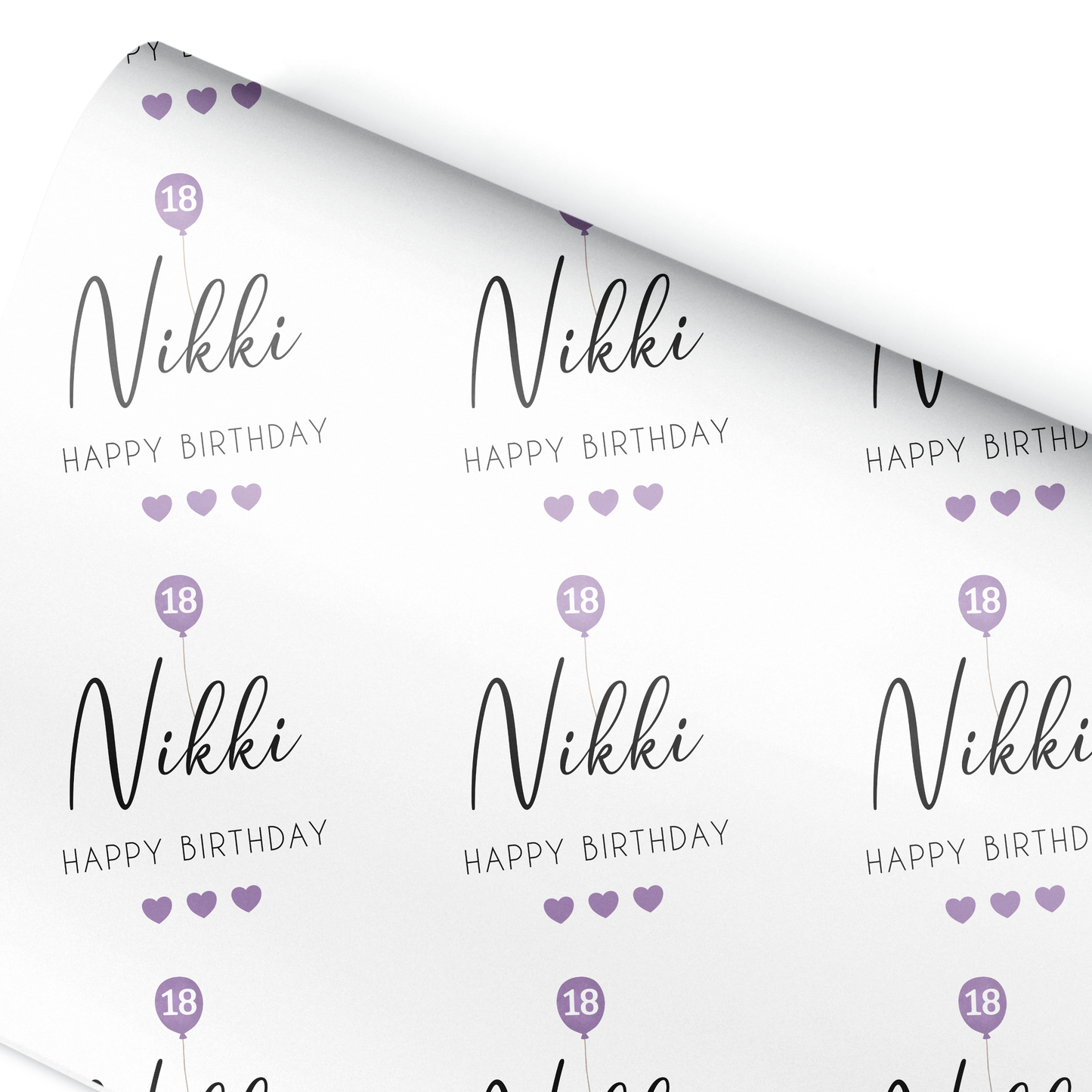 a birthday wrapping paper with the name nikki on it