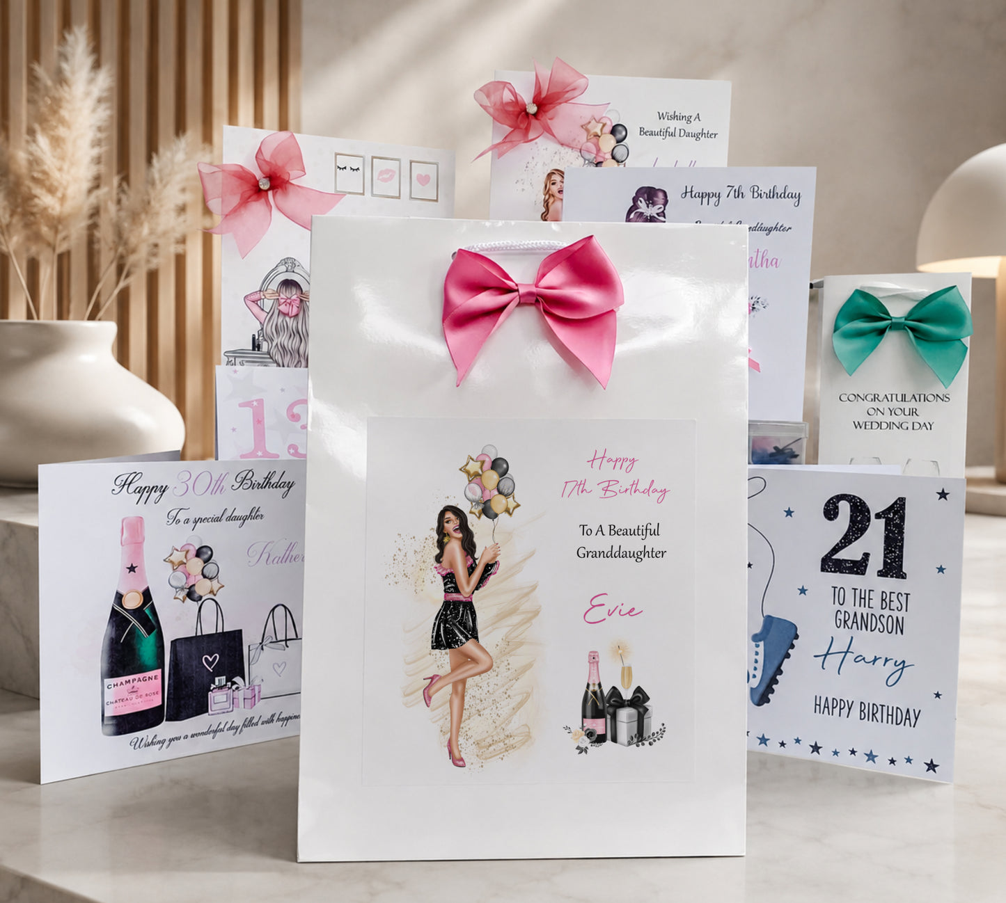 Personalised Female Girls Birthday Gift Bag