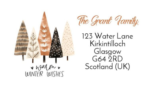 Christmas Address Labels rectangle personalised Christmas stickers business stickers