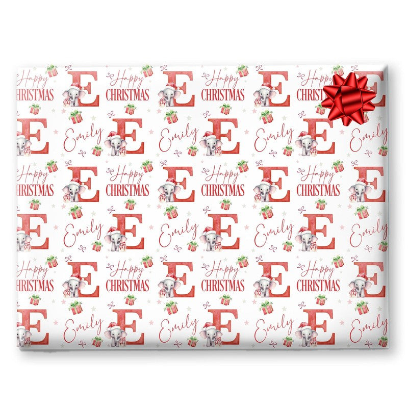 1st Christmas Wrapping Paper, Baby Elephant Gift Wrap
