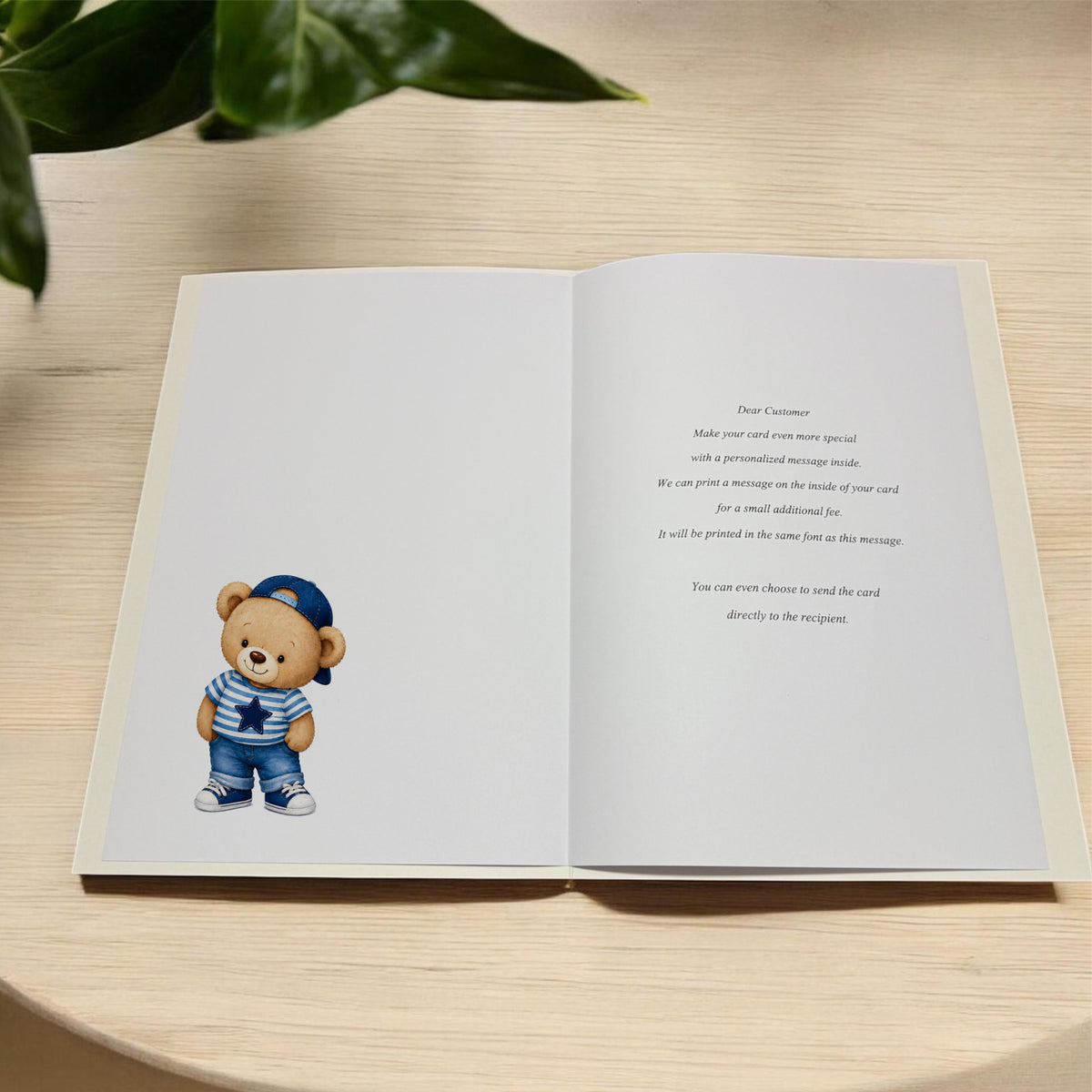 Large A4 Luxury Personalised Photo Birthday Card – Teddy Bear