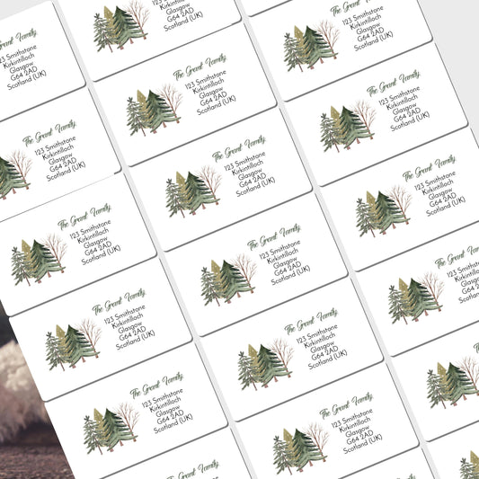 Christmas Address Labels rectangle personalised Christmas stickers business stickers
