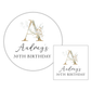 a personalized birthday sticker with the letter a